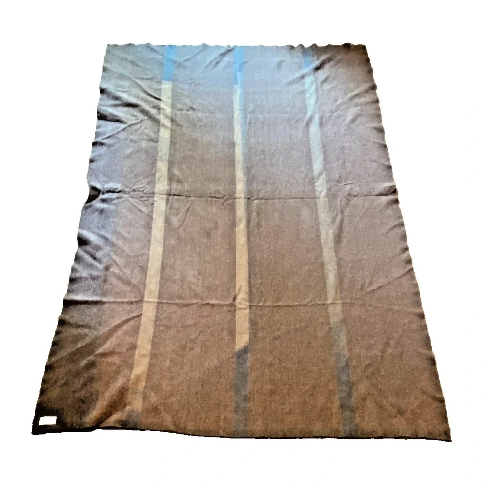 Vintage 1942 WWII Australia‎ Military V5 Wool Stripe Blanket 50